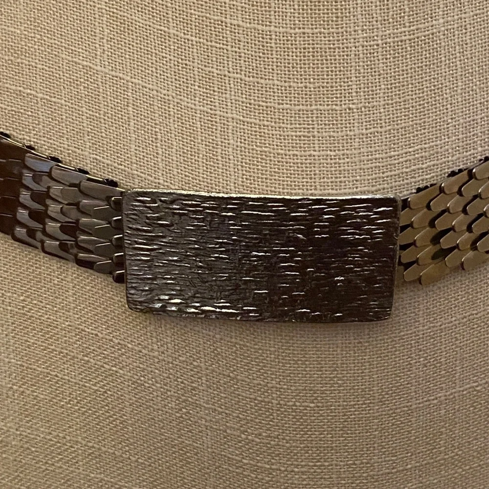 Silver Metallic Chain Belt Vintage Stretch
